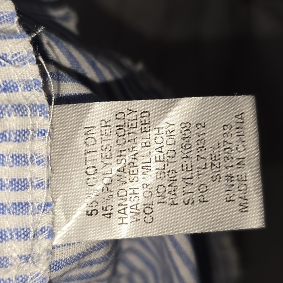 Blue and White Striped Layered Dress Womens Size L - Picture 7 of 10